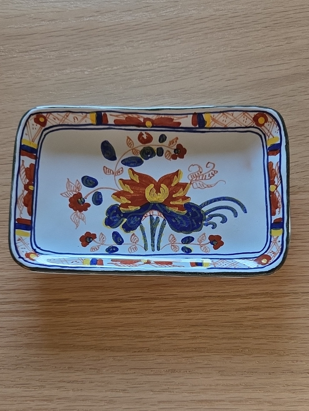 Vintage Tiffany & Co. hand-painted Italian ceramic tray Imari